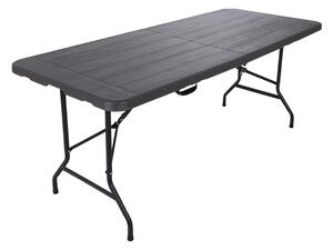 Skladací stôl 180x76 cm POLENÝ - plastový so vzorom DREVO (Skladací stôl 180 x 76 cm POLENÝ - plastový so vzorom DREVO)
