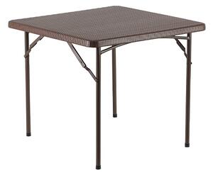 Skladací stôl 86x86 cm POLENÝ - plastový so vzorom RATAN (Skladací stôl 86x86 cm POLENÝ - plastový so vzorom RATAN)