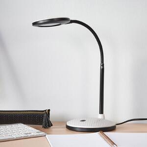 LED lampa na písací stôl Ivan svetlosivá a čierna