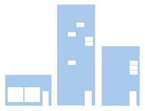 Pieris design Mesto - sada samolepiek na stenu s domčekmi biela