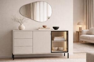 Komoda Harmona 160 cm s osvetlením - kašmírová