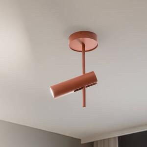 Stropné bodové svetlá Leda 1, tehlovo červené, 1-pl., výška 34 cm, Červená, Obývacia izba / jedáleň, kov, Moderný, Nástenné bodové svietidlo