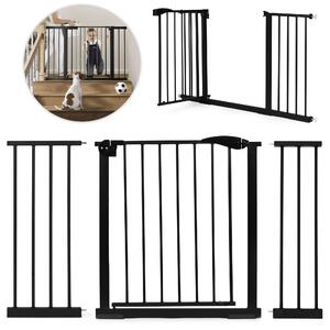 ECOTOYS Bezpečnostná zábrana 74-132 cm na schody a dvere - čierna ECOTOYS