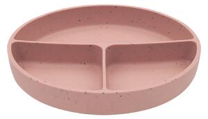 Tanier delený s prísavkou Platinum Silicone Blush