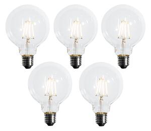 Sada 5 stmievateľných LED žiaroviek E27 G95 5W 450 lm 2700K