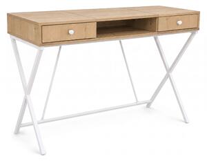 Ak furniture Písací stôl Crossline 120 cm biely/dub Artisan