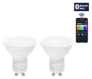 SADA 2x LED stmievateľné žiarovky MESH Smart GU10/6,5W/230V 2700-6500K + diaľkové ovládanie - Aigostar
