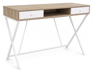 Ak furniture Písací stôl Crossline 120 cm biely/dub Sonoma