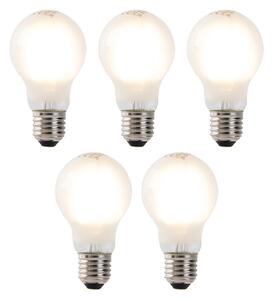 Sada 5 LED žiaroviek E27 Filament A60 matné sklo 4W 450lm 2700K