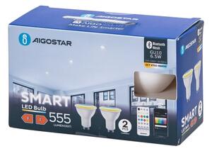 SADA 2x LED stmievateľné žiarovky MESH Smart GU10/6,5W/230V 2700-6500K + diaľkové ovládanie - Aigostar