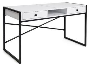 Ak furniture Písací stôl Elonis 123 cm biely/čierny