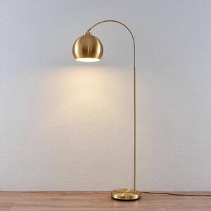 Oblúková stojacia lampa Lindby Moisia, mosadzná farba, železo, 148 cm