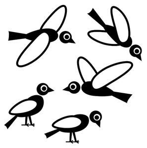Pieris design Vtáky - nálepky na okno čierna