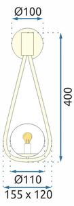 Toolight - Nástenná lampa Sphera - zlatá - APP603-1W