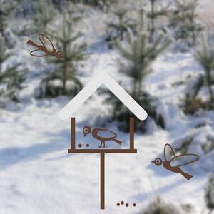 Ptačí krmítko - vánoční samolepky na okno