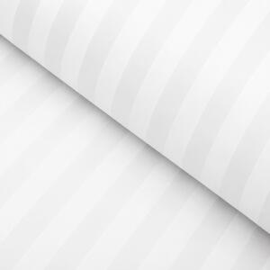 Damašek Atlas Grádl biely - pásiky 2 cm DM-006 - metráž šírka 150 cm