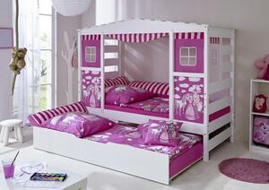 DOMČEKOVÁ POSTEĽ, 90/200 cm, drevo, biela, pink MID.YOU - Online Only detský nábytok, Online Only