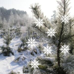 Pieris design Snehové vločky - zimné nálepky na okno biela