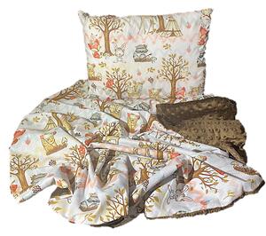 INTERMEDIC SK Set Intermedic do kočíka Lesík/minky hnedá 100x75/40x30 cm