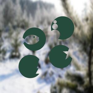 Pieris design Vianočné gule - nálepky na okno strieborná