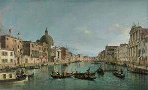 (1697-1768) Canaletto - Umelecká tlač The Grand Canal in Venice with San Simeone Piccolo and the Scalzi church, (40 x 24.6 cm)
