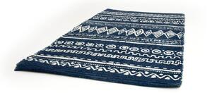 Modro-biely bavlnený koberec Webtappeti Ethnic, 55 x 180 cm