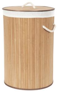 Compactor Bambusový kôš na bielizeň s vekom Compactor Bamboo - okrúhly, prírodný, 40 x 60 cm