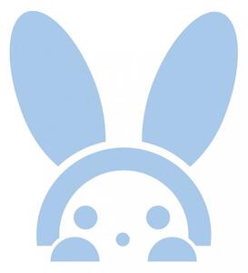 Pieris design Vykukujúci zajačik - nálepka na okno azúrová