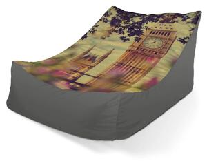 Sablio Sedací vak Lounge Londýn Big Ben Flowers - 80 x 95 x 50 cm