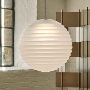 Tom Dixon LED závesné svietidlo Press Sphere, matné, Ø 30 cm, Biela / opálová, Obývacia izba / jedáleň, Sklo, Dizajn