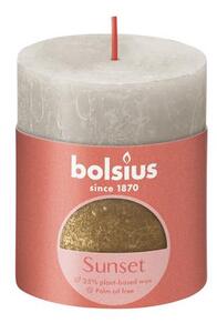 Bolsius Rustikálna sviečka 8cm BOLSIUS šedo zlatá