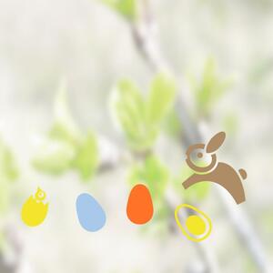 Pieris design Nálepky na okno Zajačik s vajíčkami