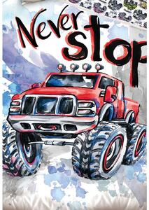 Detské Bavlnené obliečky Monster Truck Never Stop 140x200/70x90 cm