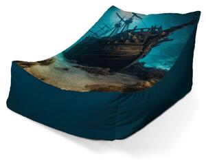 Sablio Sedací vak Lounge Vrak drevenej lode na dne mora - 80 x 95 x 50 cm