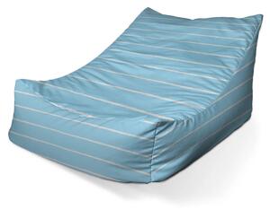Sablio Sedací vak Lounge Biele linky na modrej - 120 x 100 x 80 cm