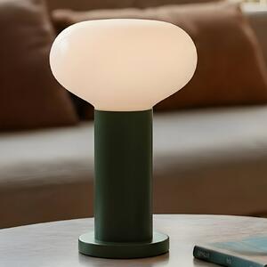 Stolová lampa Flo, zelená, Ø 19 cm, sklo, Zelená, Obývacia izba / jedáleň, kov, Dizajn, Stolová lampa