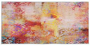 Koberec viacfarebný polyesterový 80 x 150 cm farebný abstraktný vzor pogumovaná spodná strana