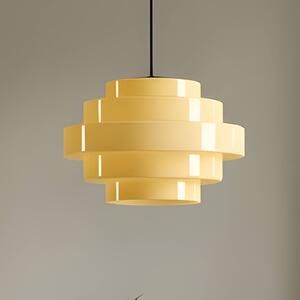 Závesné svietidlo Filo, žlté, Ø 28 cm, sklo, Žltá / oranžová, Obývacia izba / jedáleň, Sklo, Škandinávsky, Závesné svietidlo