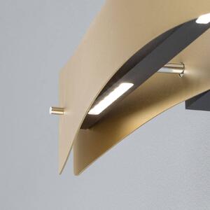 Quitani LED nástenné svietidlo Lian, mosadzná farba, čierna