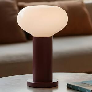 Stolová lampa Flo, červená, Ø 19 cm, sklo, Červená, Obývacia izba / jedáleň, kov, Škandinávsky, Stolová lampa
