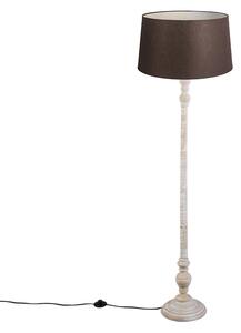 Stojacia lampa s ľanovým tienidlom hnedá 45 cm - Classico