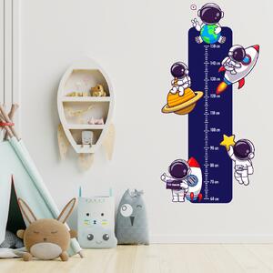 PIPPER. Textilná nálepka na stenu "Detský meter - Astronauti"