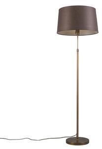 Stojacia lampa bronzová s hnedým tienidlom nastaviteľná 45 cm - Parte