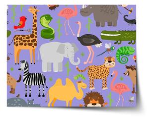 Sablio Plagát Animované safari - 60x40 cm