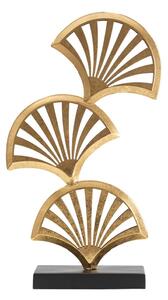 Kovová soška v zlatom dekore Mauro Ferretti Triple Leaf