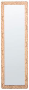 Nástenné zrkadlo svetlohnedý rám MDF obdĺžnikové sklo mid-century modern štýl