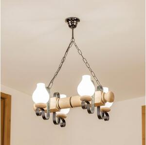 Brilagi - Luster na reťazi RUSTIC 4xE14/40W/230V dub