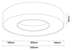 LED stropné svietidlo LED/100W/230V 3000/4000/6500K pr. 100 cm biela