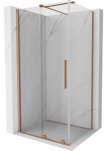 Mexen Velar sprchová kabína, posuvné dvere 120 x 85 cm, Priehľadné, kefovaná meď - 871-120-085-01-65