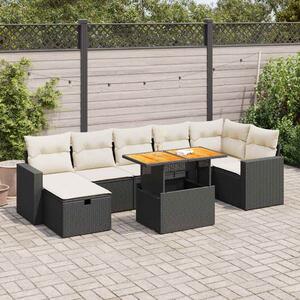 Maison Exclusive - 5-dielna záhradná súprava pohoviek s vankúšmi čierna